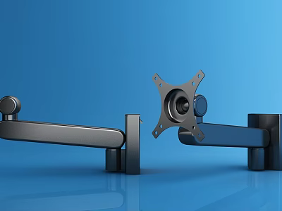 Adjustable Computer Monitor Mount With Metal Arm And Ergonomic Design 3d model