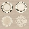 Round Rugs With Various Patterns And Neutral Tones For Living Room Decor