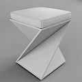 Z Shaped Wooden Sofa Stool With Brown Padded Seat And Modern Design