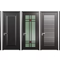 Modern Black Hinged Doors Featuring Various Stylish Designs For Home And Office 3d model