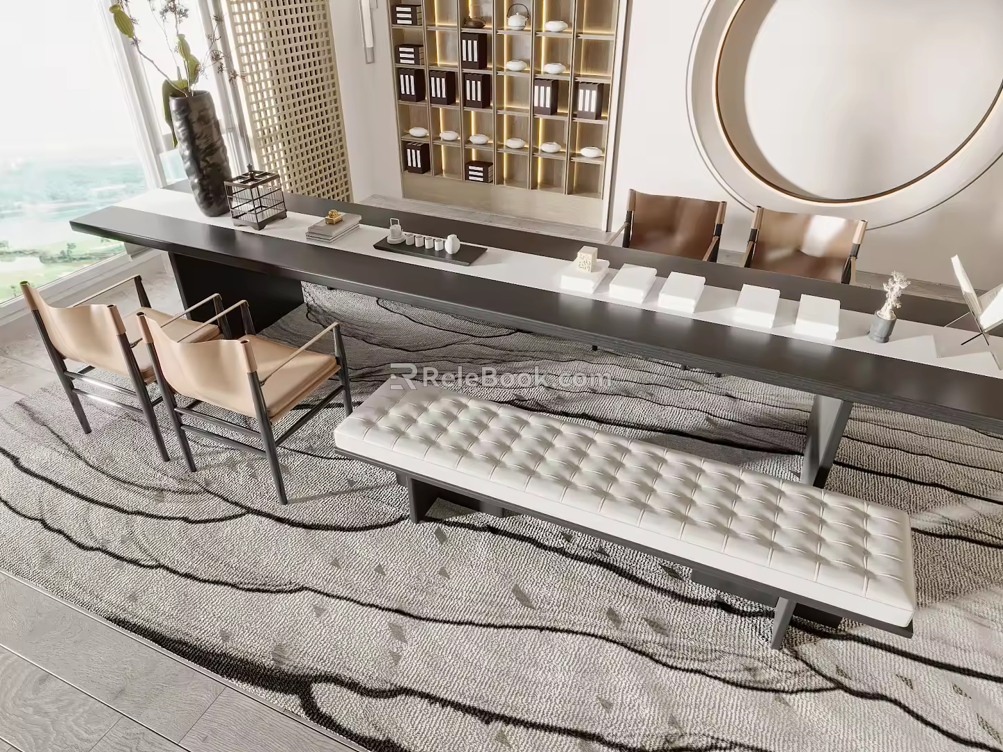 Modern Tea Table and Chair Tea Table 3d model