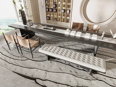 Modern Tea Table and Chair Tea Table 3d model