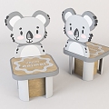 Modern Wooden Children Stool Beauty 3D Model 3d model