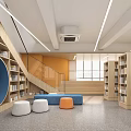 Modern Reading Room Simple Reading Room 3d model