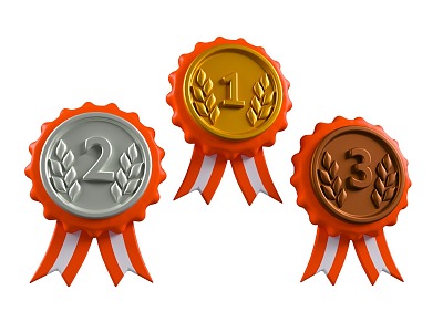 Cartoon Style Medal Games Sports Event Theme Gold Medal Silver Medal Bronze Medal 3d model