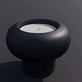Modern Black Round Candle Lamp With Smooth Surface And Stable Base 3d model