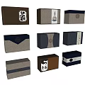 Chinese Style Ornamental Decor Sets With Colored Boxes Striped Patterns And Traditional Motifs