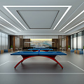 New Chinese Style Table Tennis Room Table Tennis Room Billiards Room 3d model