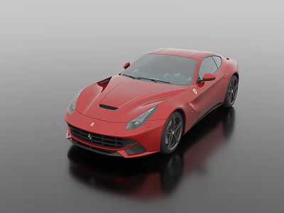 Red Ferrari Sports Car Featuring Sleek Exterior Design Shiny Surface And Black Wheels 3d model