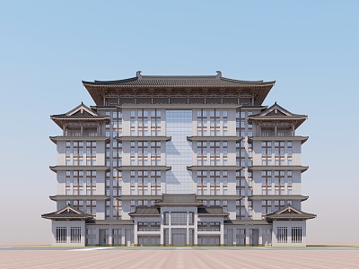 Chinese Architecture Chinese Hospital Chinese Office Building 3d model