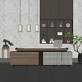 New Chinese Reception Desk Front Office Reception Desk 3d model