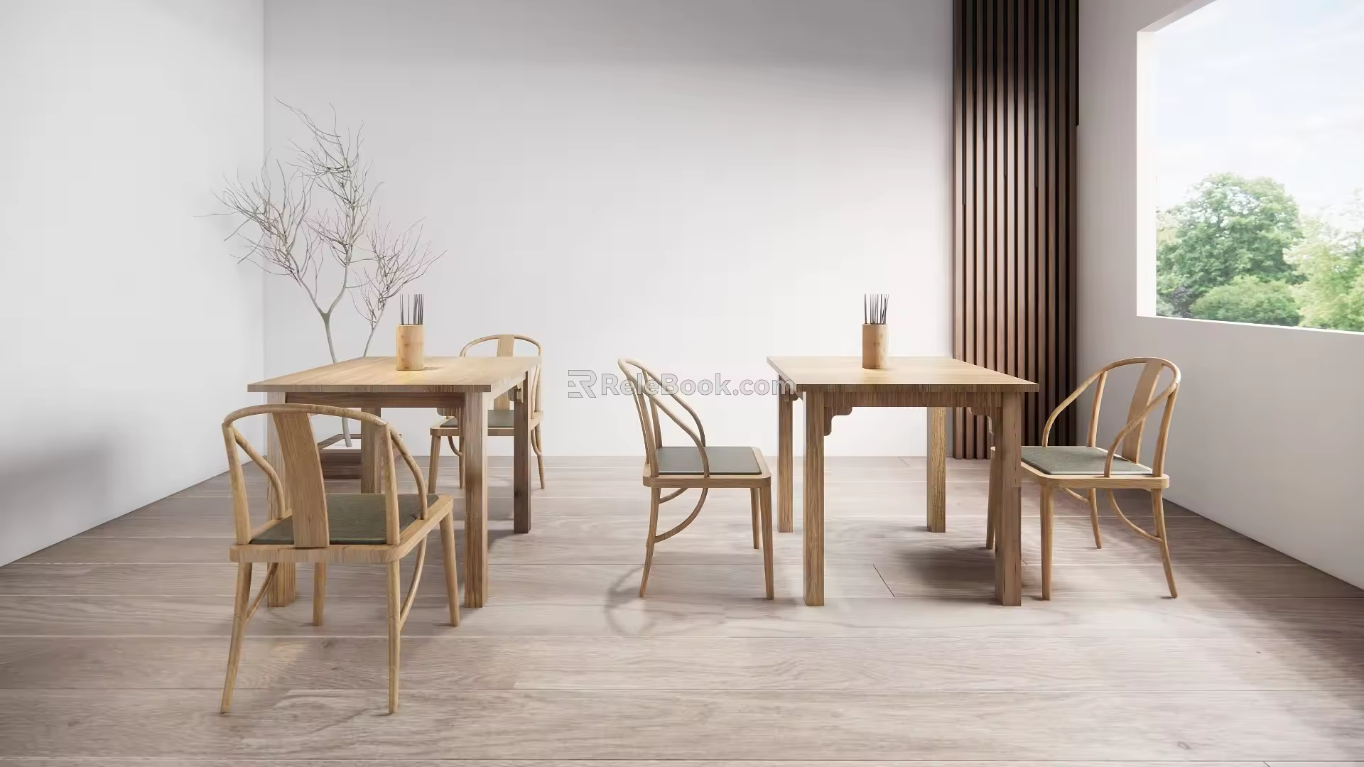 New Chinese Dining Table and Chair Combination Dining Table and Chair 3d model