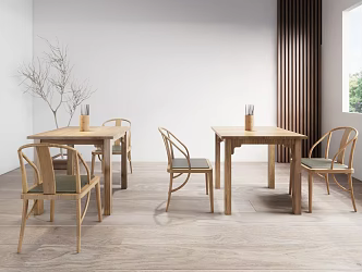 New Chinese Dining Table and Chair Combination Dining Table and Chair 3d model