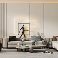 Modern Sofa Coffee Table Combination Sofa Combination 3d model