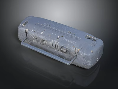Gray Electronic Device Housing With Multiple Ports And Control Buttons 3d model