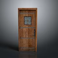 Traditional Wooden Front Door Featuring Glass Panels and Classic Design Details