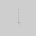 Modern Chrome Shower Faucet With Handheld Sprayer And Adjustable Rod