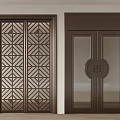 double open glass door 3d model