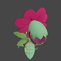 Cartoon Flower With Pink Petals Sharp Teeth And Green Leaves In Brown Pot