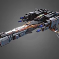 Detailed Design Of Advanced Futuristic Cosmic Spaceship With Mechanical Turrets And Metallic Structure