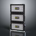 EVOCORE Industrial Equipment Stacked Three Enclosure Units With Brand Logo