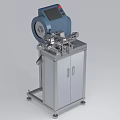 Industrial Machine with Blue Disc Digital Display and Metal Cabinet Base