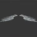 Elegant Silver Angel Wings Wall Decor With Feather Details For Home