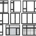 Various Design Casement Windows With Different Frame Styles And Glass Panels 3d model