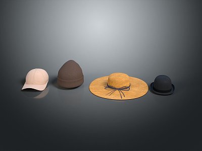 Hat Sunshade Hat Straw Hat Wear Supplies 3d model