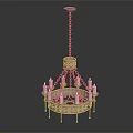 Classic Style Chandelier With Metal Frame And Candle Shaped Lights