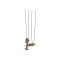 Wooden Horse Shaped Swing Structure With Ropes Seat And Sturdy Design