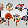Traditional Style Decorative Fans As Hanging Ornaments With Diverse Designs