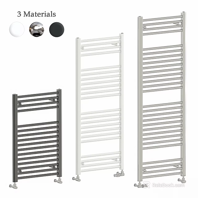 Modern Bathroom Accessories Featuring Black White Silver Towel Rails And Functional Design 3d model 