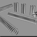 Various Metal Springs With Different Sizes And Coiled Designs Displayed On Gray Background