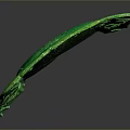 Green Sculpture Carving Featuring Fan Shaped Design With Intricate Leaf Patterns And Glossy Texture