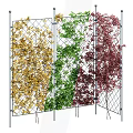 Lush Green Vines Covering Metal Grid Trellis for Garden Screening