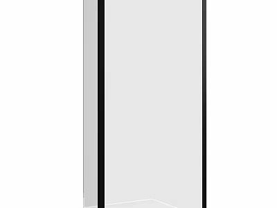 Modern Shower Sauna Design With Glass Partition And Black Frame 3d model