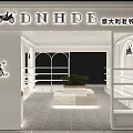 DNHPE Italian Vintage Car Store With White Shelves Arch Design And Green Plants
