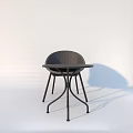 Modern Woven Outdoor Chair with Black Metal Frame and Matching Table