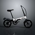 Folding Bicycle With White Frame Black Wheels And Modern Compact Design 3d model