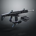 High Quality Modern Black Tactical Rifle With Detachable Magazine And Scope Attachments
