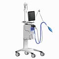 Medical Ventilator Equipment With Mobile Cart Digital Display And Breathing Circuit Tubes