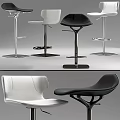Modern Bar Stools With Black And White Design Metal Frames And Comfortable Seating 3d model