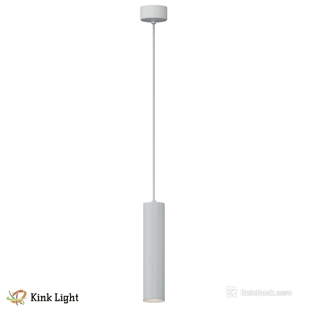 Slim White Cylindrical Pendant Light With Minimalist Design For Modern Spaces 3d model 