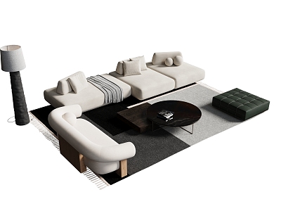 Modern Sofa Combination Sofa Coffee Table Chair 3d model