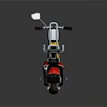 Orange And Yellow Retro Scooter With Brown Seat Green Storage Box And Silver Accents