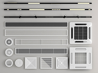 Modern air outlet air conditioning port magnetic track light 3d model