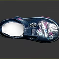 Comfortable Traditional Blue Cloth Shoes with Embroidered Floral Patterns for Daily Use