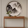 New Chinese Style End View Table Entrance Cabinet Potted Plant Decorative Cabinet End View Table 3d model