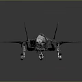 Gray Modern Stealth Fighter Jet Model With Sleek Design And Landing Gear